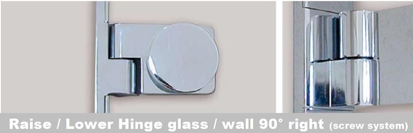Raise - Lower Hinge glass / wall 90° right