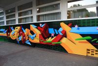 Mit  NewPro Graffiti Magic geschütztes Graffitiwandgestaltung,  Hamburg   