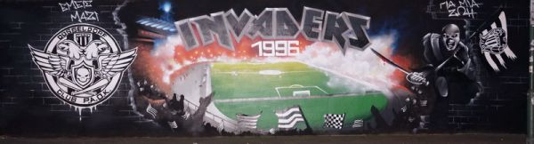 Mit  NewPro Graffiti Magic geschützte Seite eines Fussballclubs in Düsseldorf