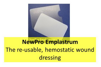 NewPro Emplastrum - Pflaster - die wiederverwertbare, blutstillende Wundauflage